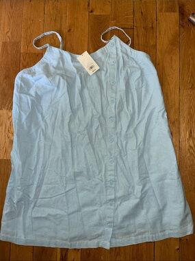 a new day Light Blue Button-Front Spaghetti Strap Dress